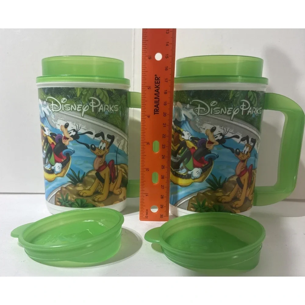 Disney Parks Rapid Refill Whirley Drink Works Green Reusable Travel Cup Mug 2 Pc